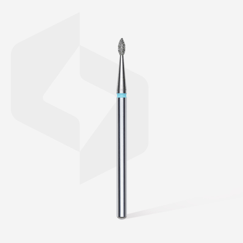 Diamond nail drill bit Staleks, “drop” , blue, head diameter 1.6 mm/ working part 4 mm