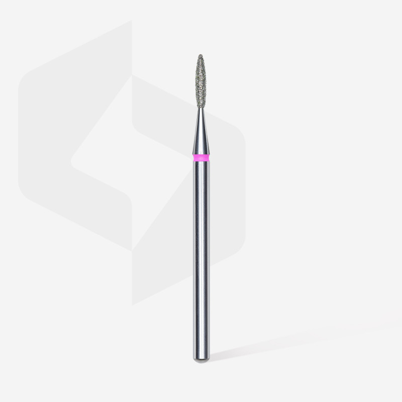 Timanttinen kynsiporan terä – liekin muotoinen – Staleks – punainen – 1.6 mm / 8 mm