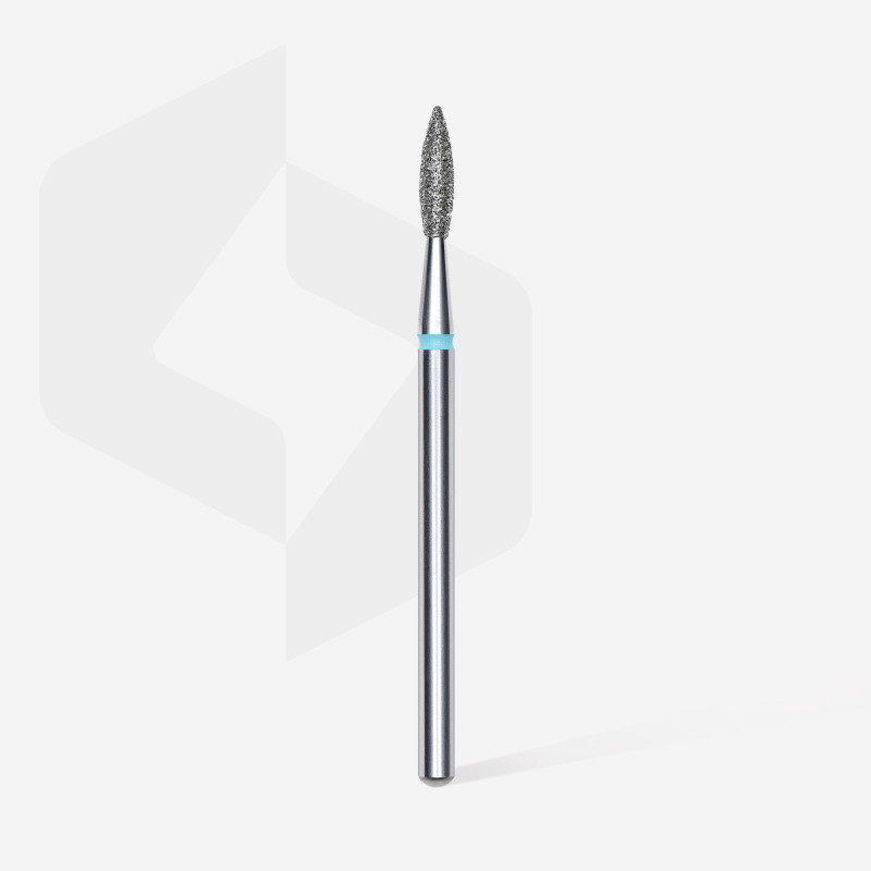 Timanttinen kynsiporan terä – terävä liekki – Staleks – sininen – 2.1 mm / 8 mm