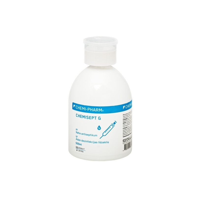 Ihoantiseptinen liuos – Chemi-Sept G, 500 ml kosteuttavalla pumpulla