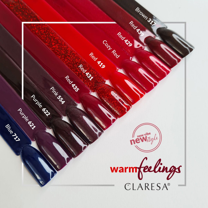 Color gel polish - Claresa Cozy Red, 5 ml