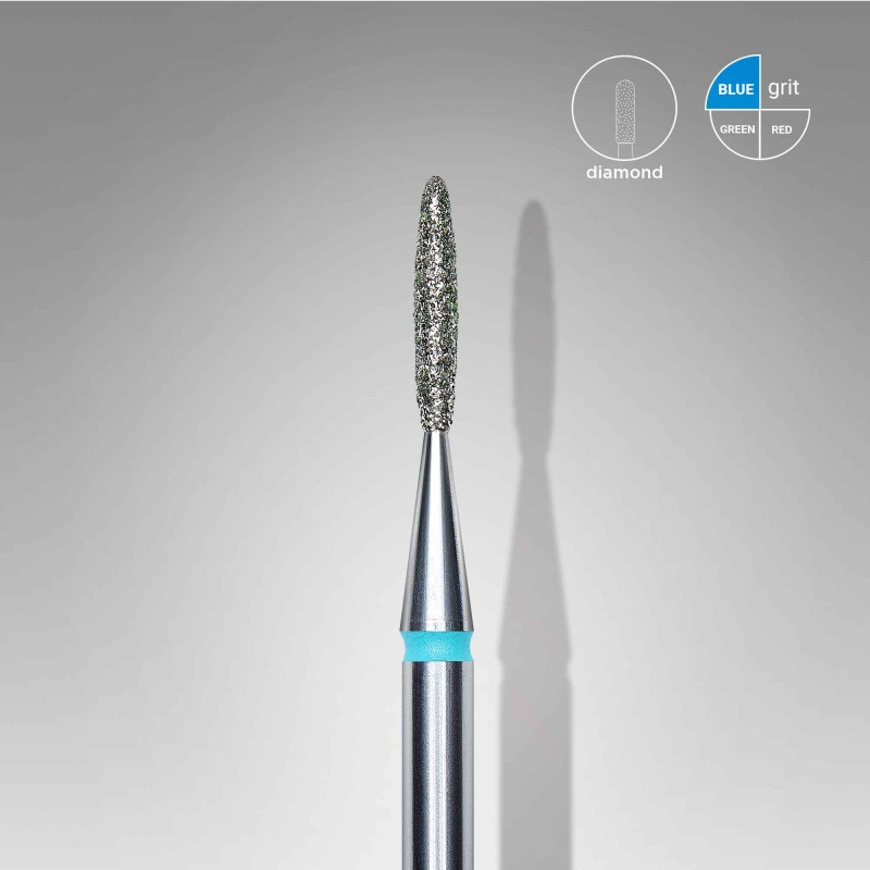 Timanttinen kynsiporan terä – liekki – Staleks – sininen – 1.4 mm / 8 mm