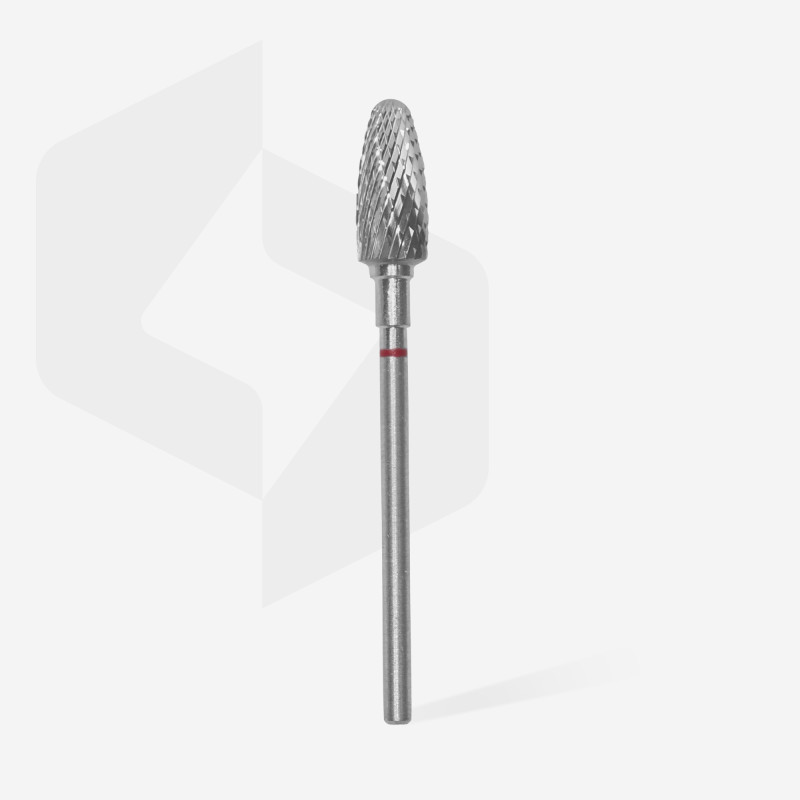 Carbide nail drill bit – Staleks – corn – red – 6 mm / 14 mm