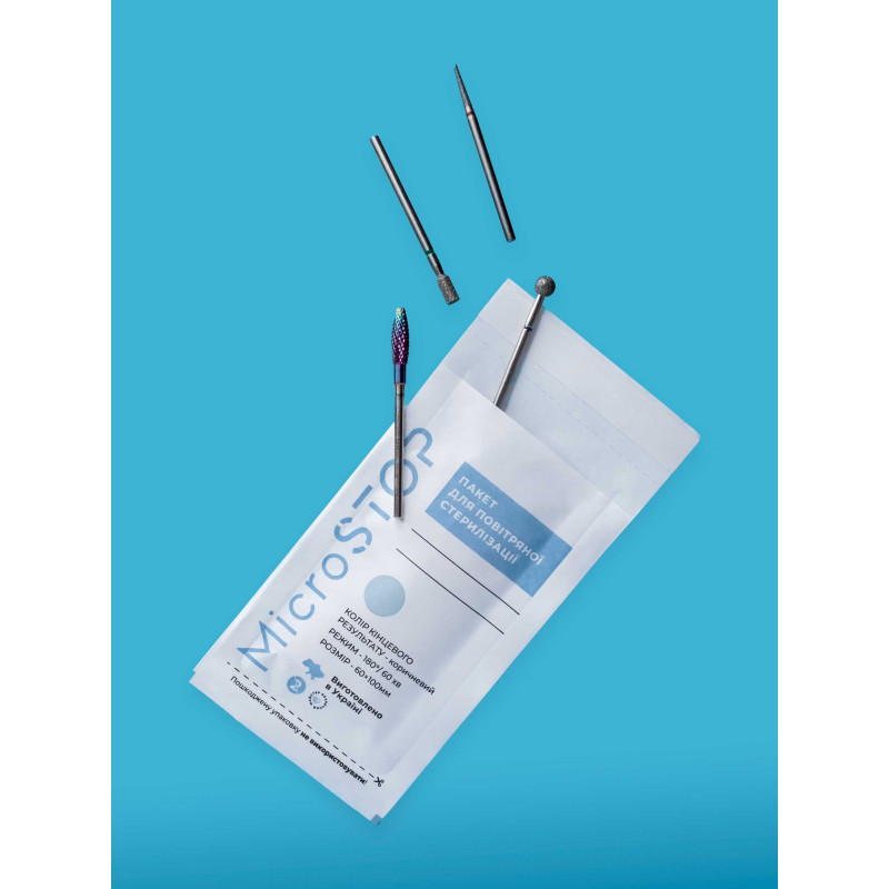 MicroStop – white kraft sterilization pouches for dry heat with indicator, 60×100 mm