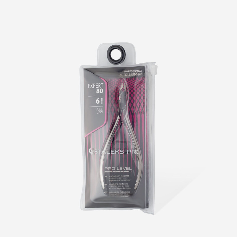 Professional cuticle nippers – STALEKS PRO EXPERT 80, cutting part 6 mm