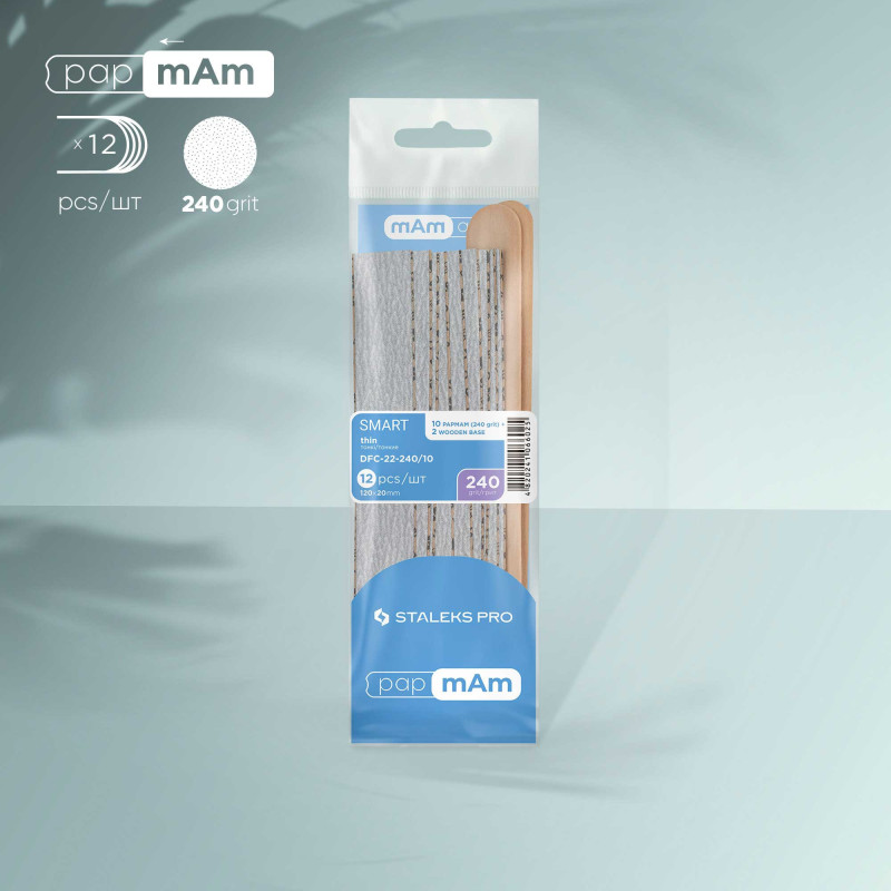 PapmAm-vaihtoviilat (10 kpl) ja puupohja (2 kpl), 240 grit – STALEKS PRO SMART 22