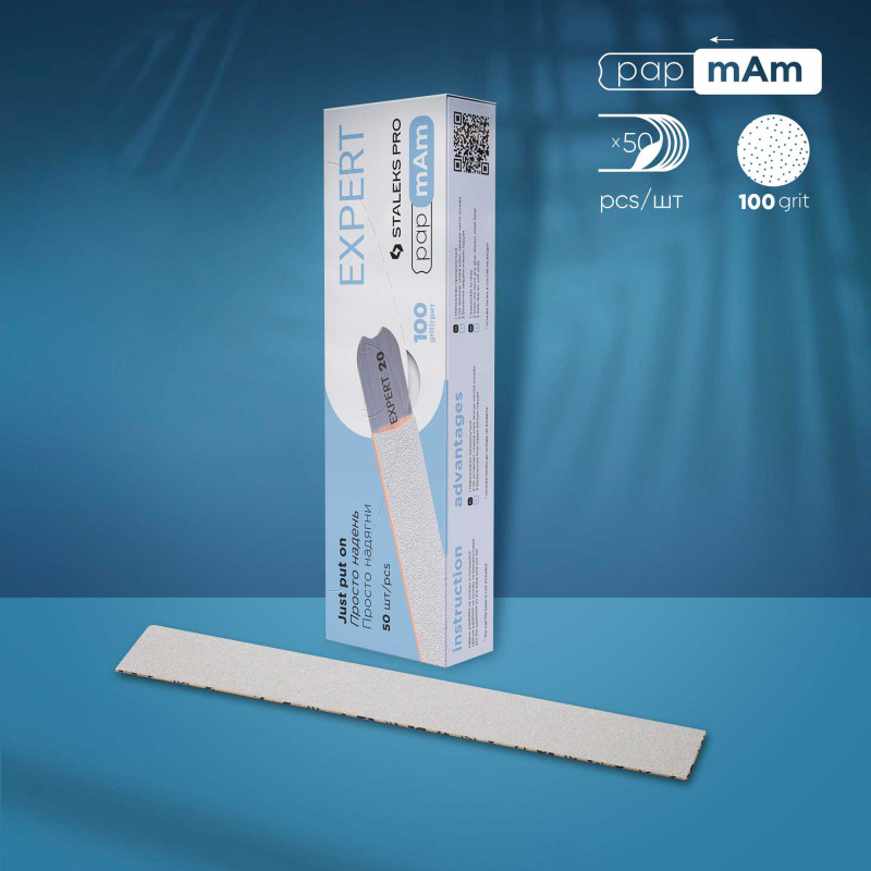 Valkoiset papmAm-vaihtoviilat suoraan viilaan – STALEKS PRO EXPERT 22, 100 grit (50 kpl)