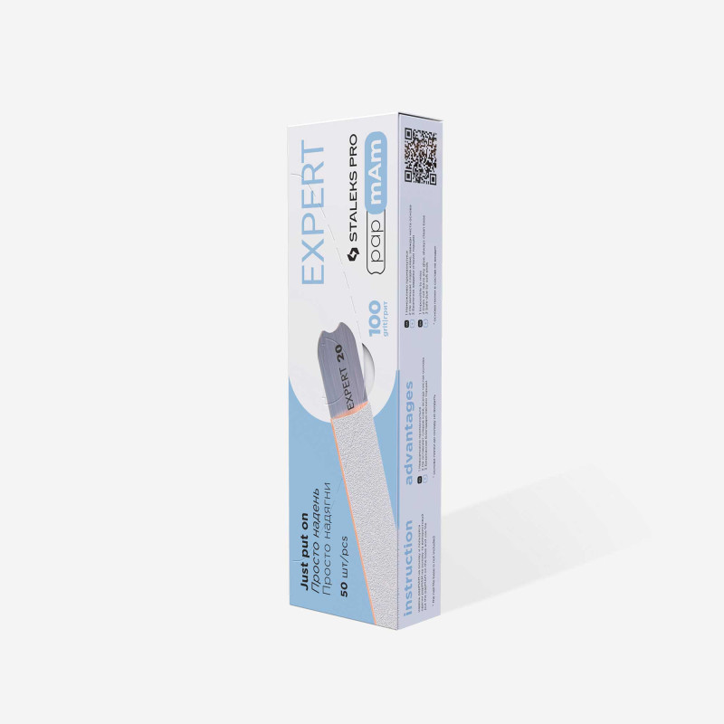 Сменные файлы белые papmAm для пилки прямой – STALEKS PRO EXPERT 22, 100 грит (50 шт)