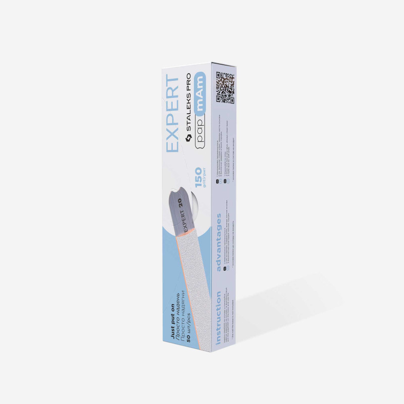 Сменные файлы белые papmAm для пилки прямой – STALEKS PRO EXPERT 22, 150 грит (50 шт)
