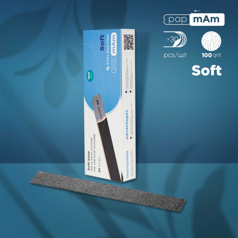 Kertakäyttöiset papmAm-viilat suoralle kynsiviilalle (pehmeä pohja) Staleks Pro Expert 20, 100 grit (30 kpl)