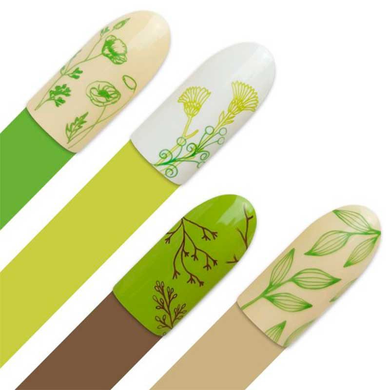 Stamping plate Moyra - Green leaves 2 - 97