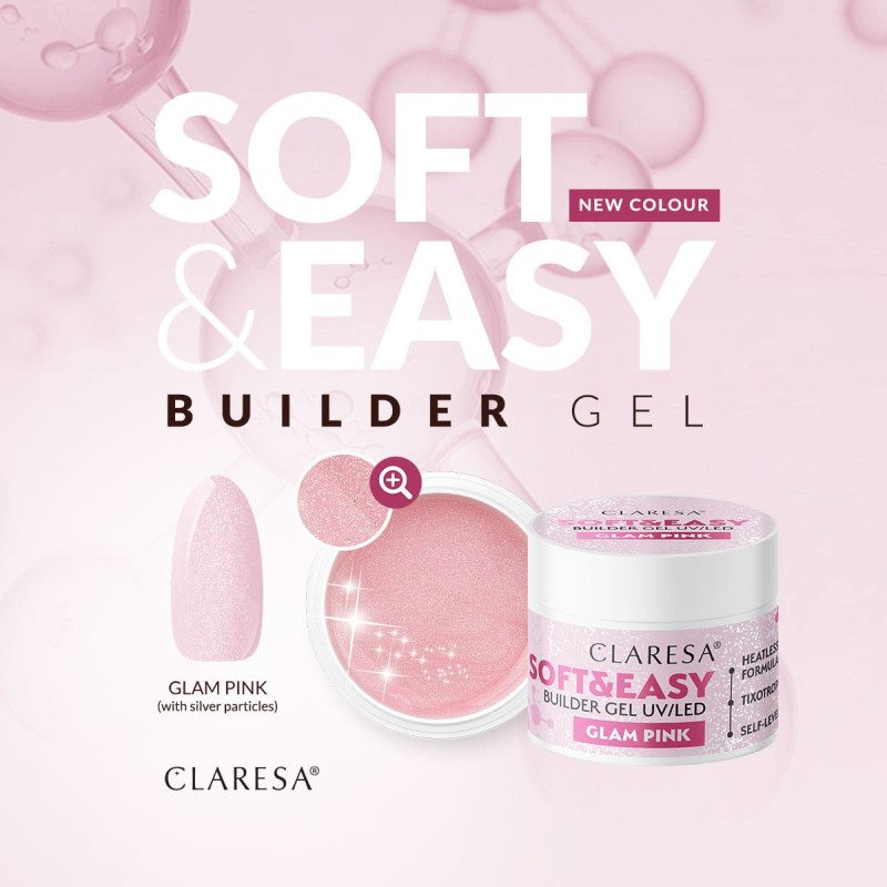 Гель для наращивания Claresa SOFT&EASY, Glam Pink