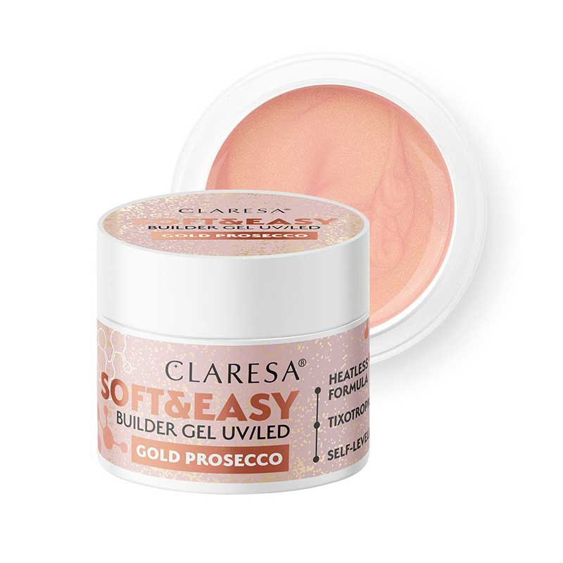 Гель для наращивания Claresa SOFT&EASY, Gold Prosecco
