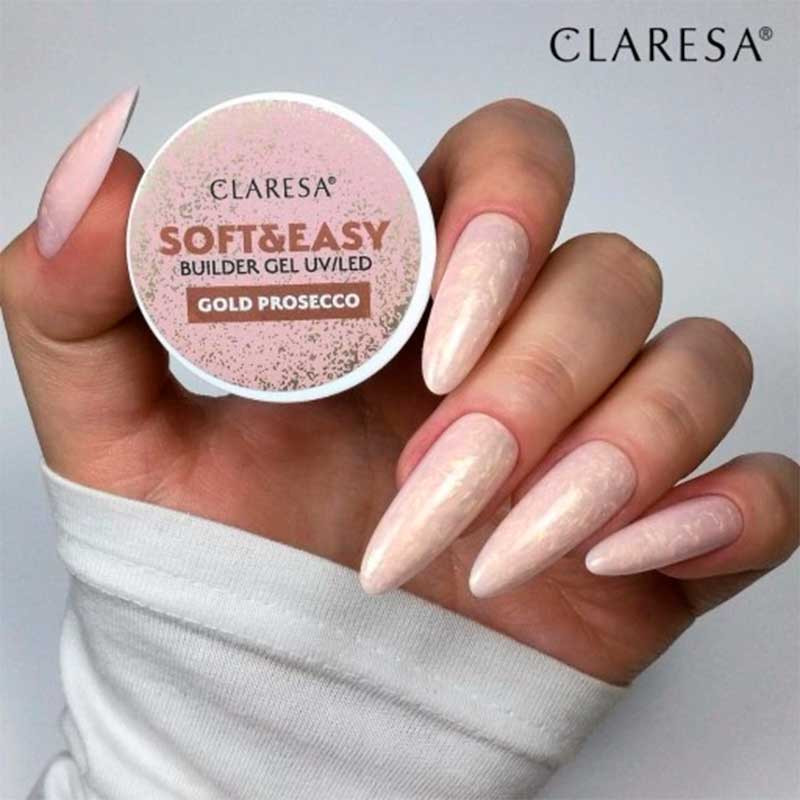 Гель для наращивания Claresa SOFT&EASY, Gold Prosecco