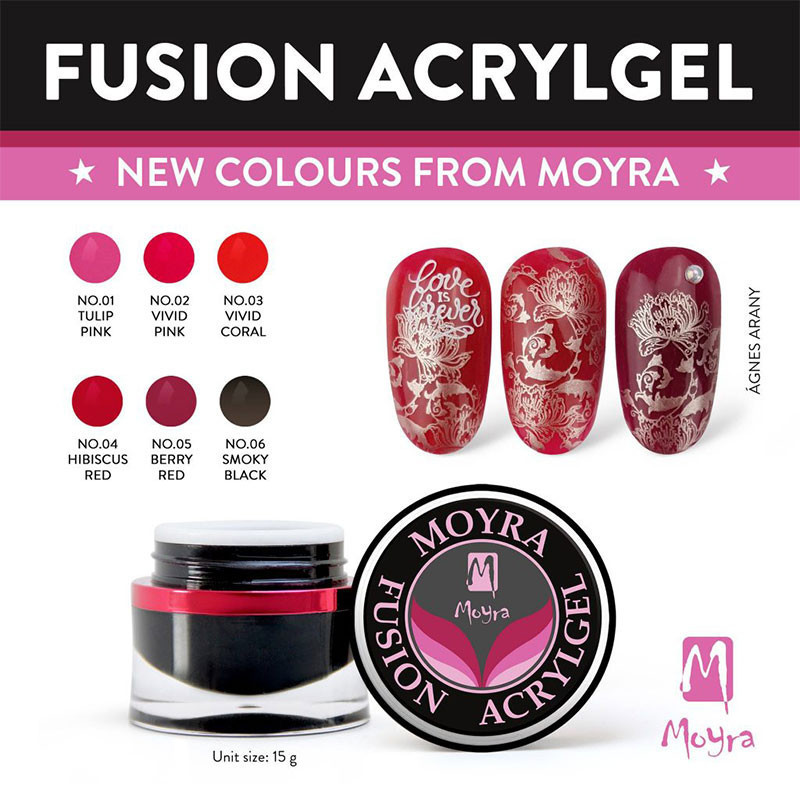 Acrygel Moyra Fusion väri nro 01 Tulip Pink - 15 g