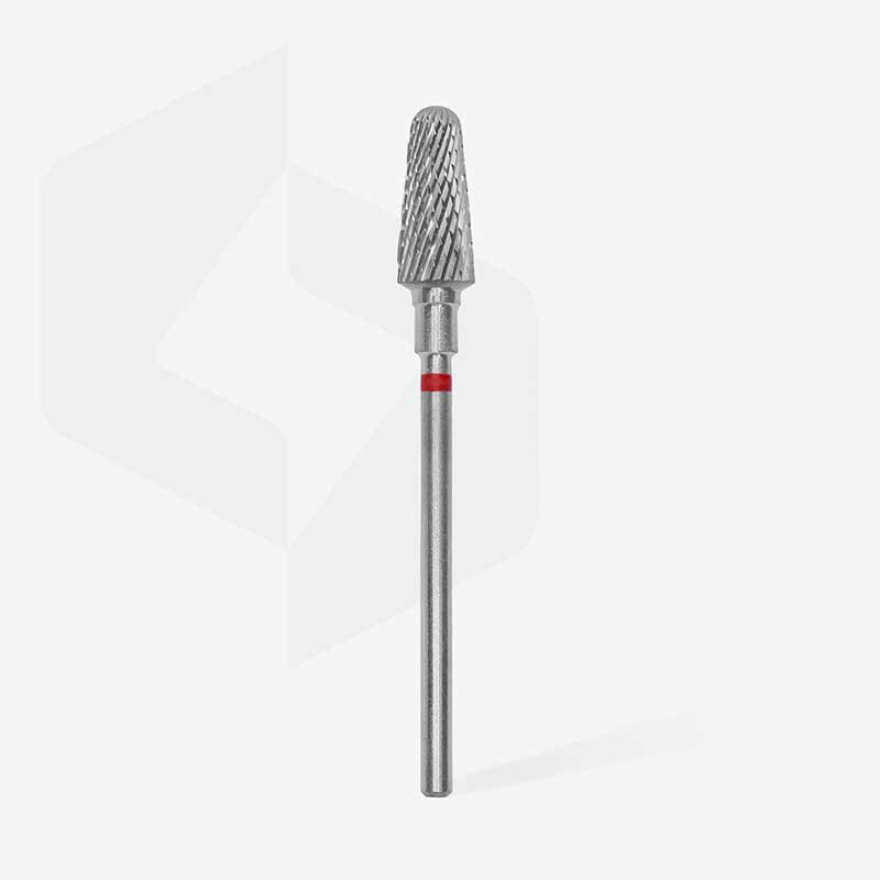 Твердосплавная фреза Staleks – усечённый конус – красная – диаметр 6 мм / рабочая часть 14 мм