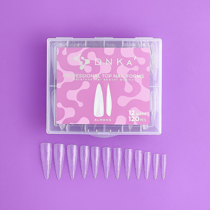 Dual Forms (upper nail forms) – DNKa Top Nail Forms Almond – 120 pcs