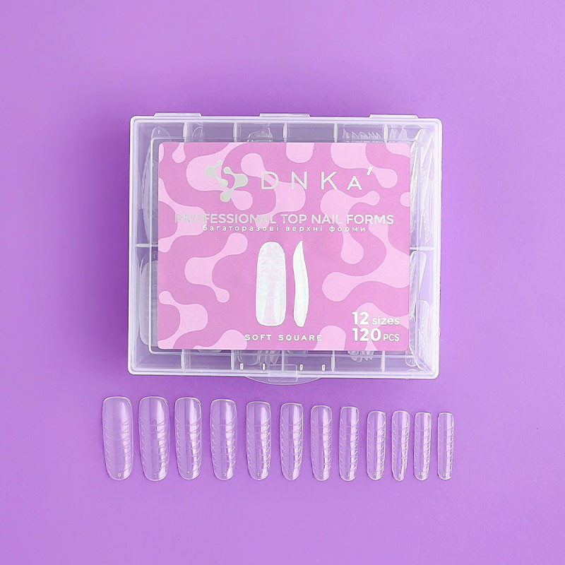 Верхние формы для наращивания DNKa Top Nail Forms Soft Square, 120 шт
