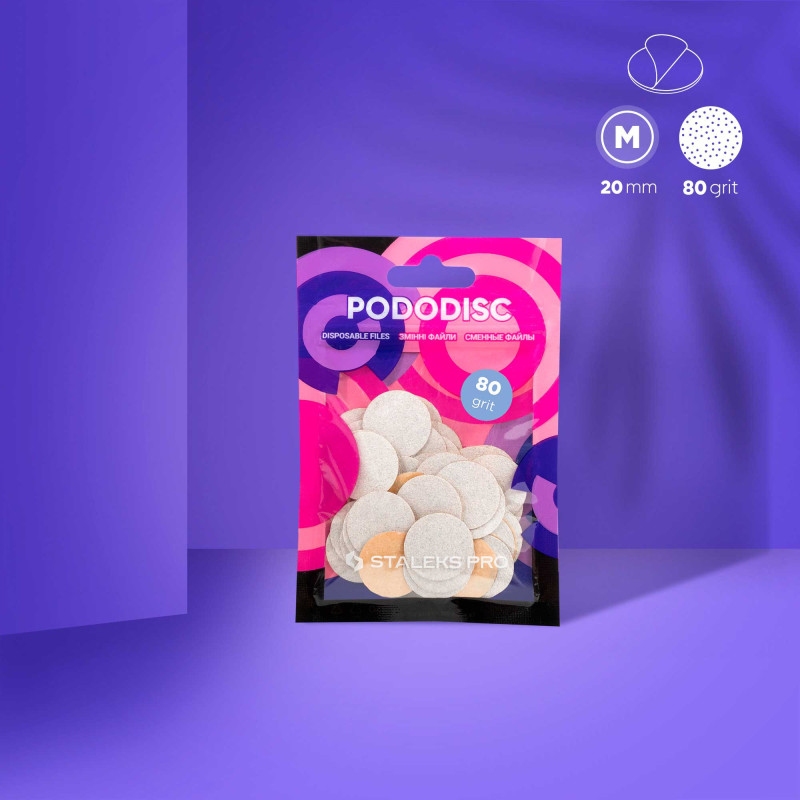 White replaceable files for pedicure disc – STALEKS PRO EXPERT PODODISC M (50 pcs)