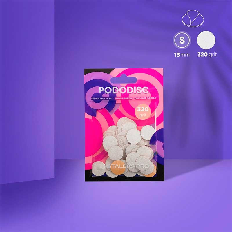 White replaceable files for pedicure disc – STALEKS PRO EXPERT PODODISC S (50 pcs)