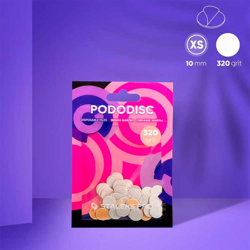 Valkoiset vaihtoviilat pedikyyri­levyyn – STALEKS PRO EXPERT PODODISC XS (50 kpl)