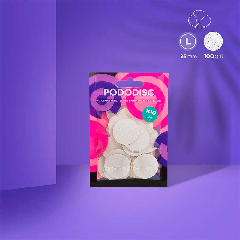 Valkoiset vaihtoviilat pedikyyri­levyyn – STALEKS PRO EXPERT PODODISC L (50 kpl)