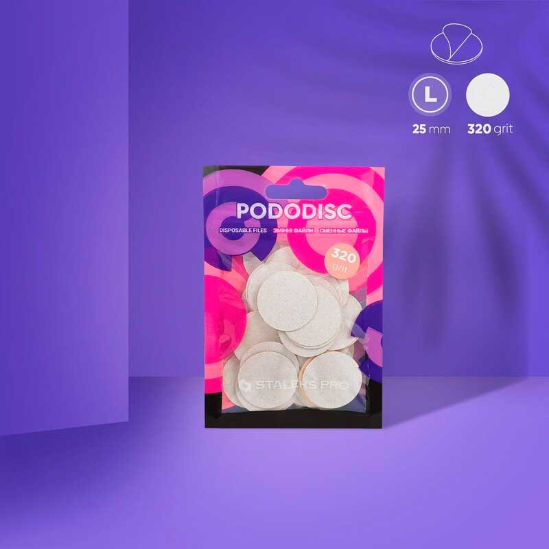 White replaceable files for pedicure disc – STALEKS PRO EXPERT PODODISC L (50 pcs)