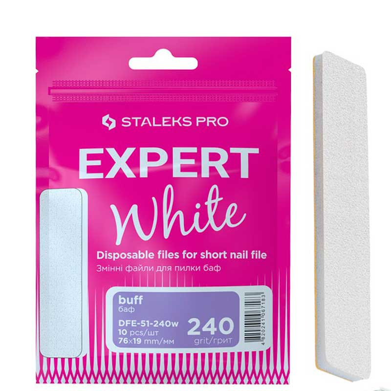 Valkoiset vaihtoviilat lyhyeen viilaan vaahtopohjalla – STALEKS PRO EXPERT 51, 240 grit (10 kpl)