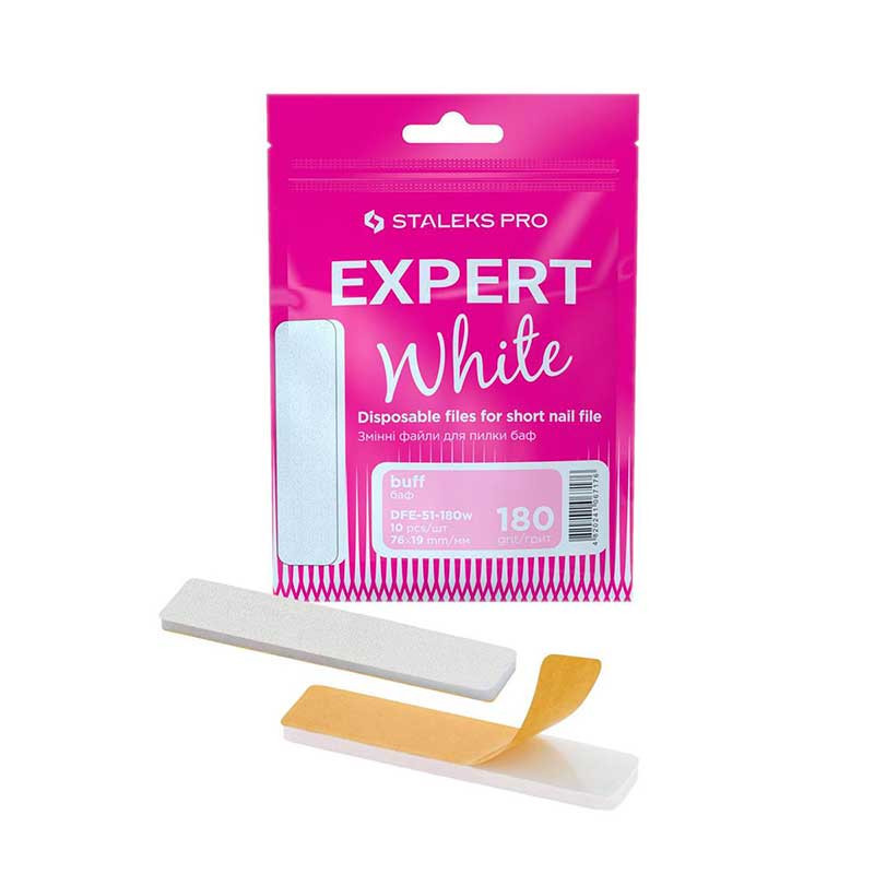 Valkoiset vaihtoviilat lyhyeen viilaan vaahtopohjalla – STALEKS PRO EXPERT 51, 180 grit (10 kpl)