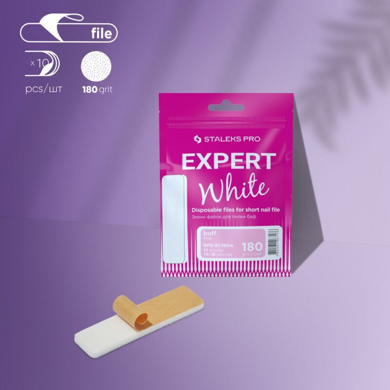 Valkoiset vaihtoviilat lyhyeen viilaan vaahtopohjalla – STALEKS PRO EXPERT 51, 180 grit (10 kpl)
