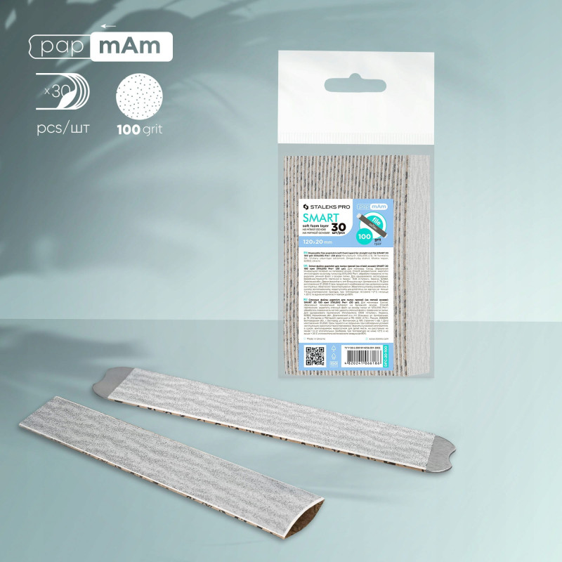 Kertakäyttöviilat papmAm (pehmeä pohja) suoraan viilaan – STALEKS PRO SMART 20, 100 grit (30 kpl)