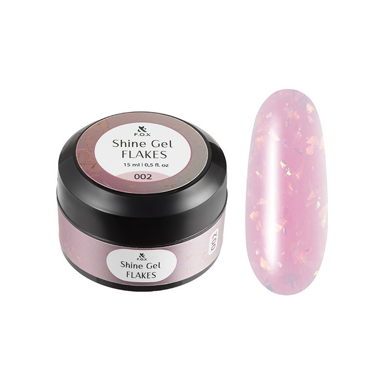 Гель для укрепления натуральных ногтей - Shine Gel Flakes 002 F.O.X - 15 мл