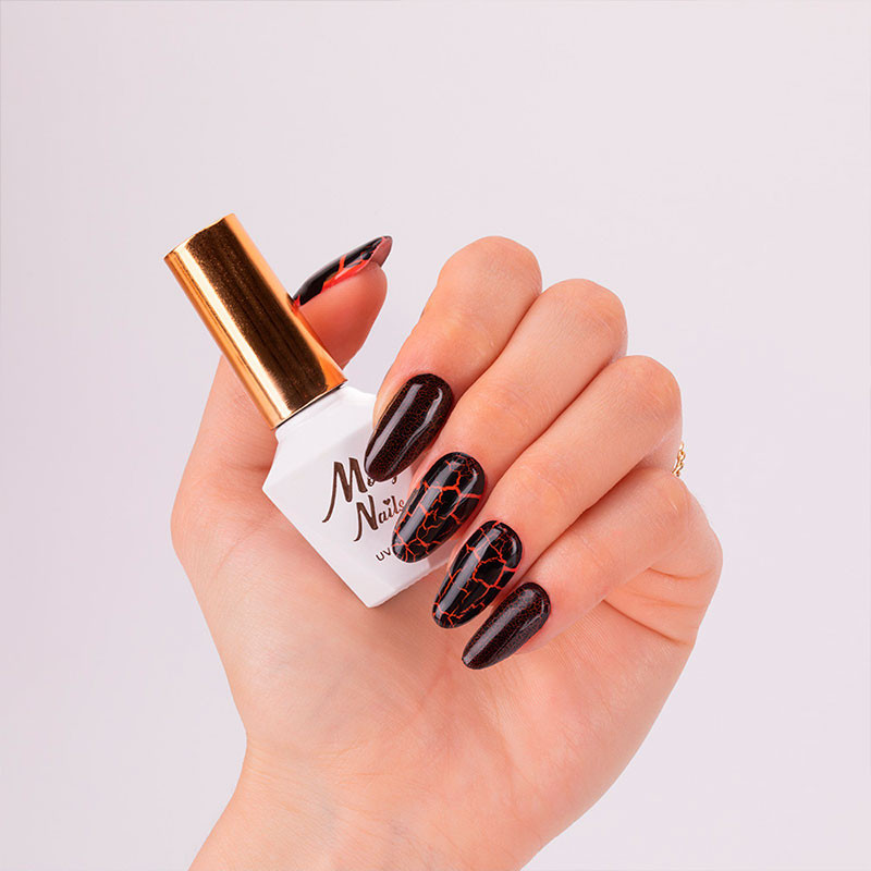 Гель - лак с эффектом потрескивания Molly Nails чёрный- 8 g