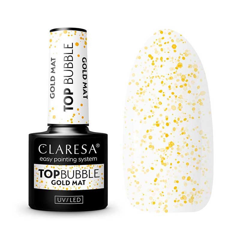 Верхнее покрытие Claresa Top Bubble Gold Matt, 5 g (No Wipe)