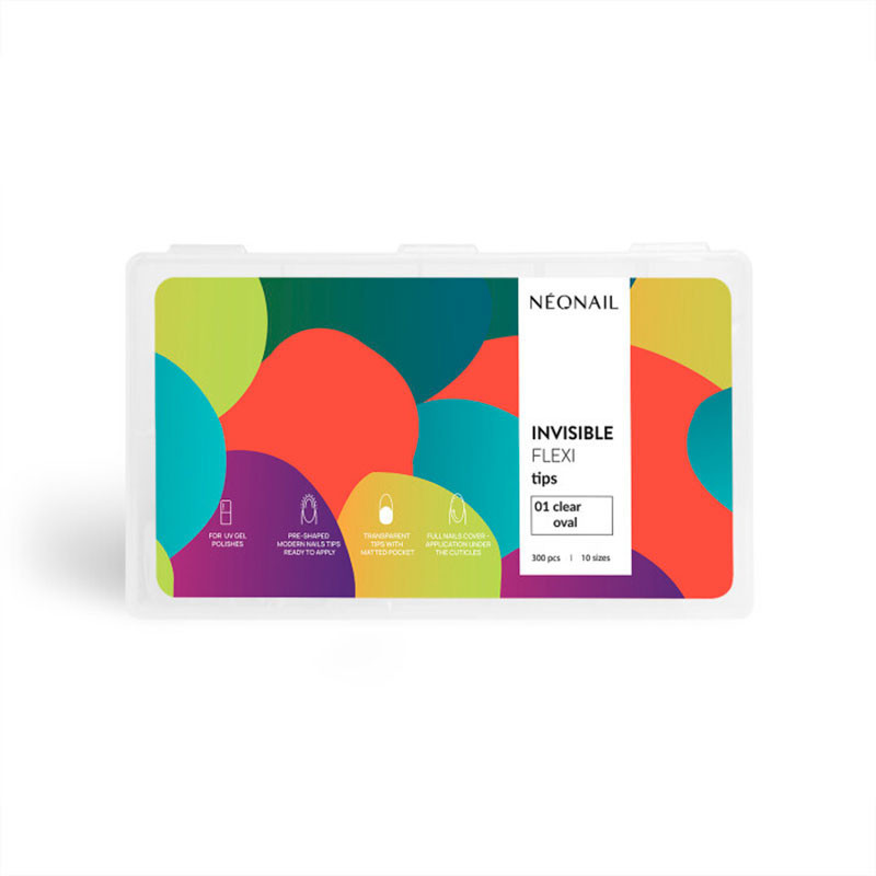 Geelitipit – NeoNail 01 Oval, kirkas, 300 kpl