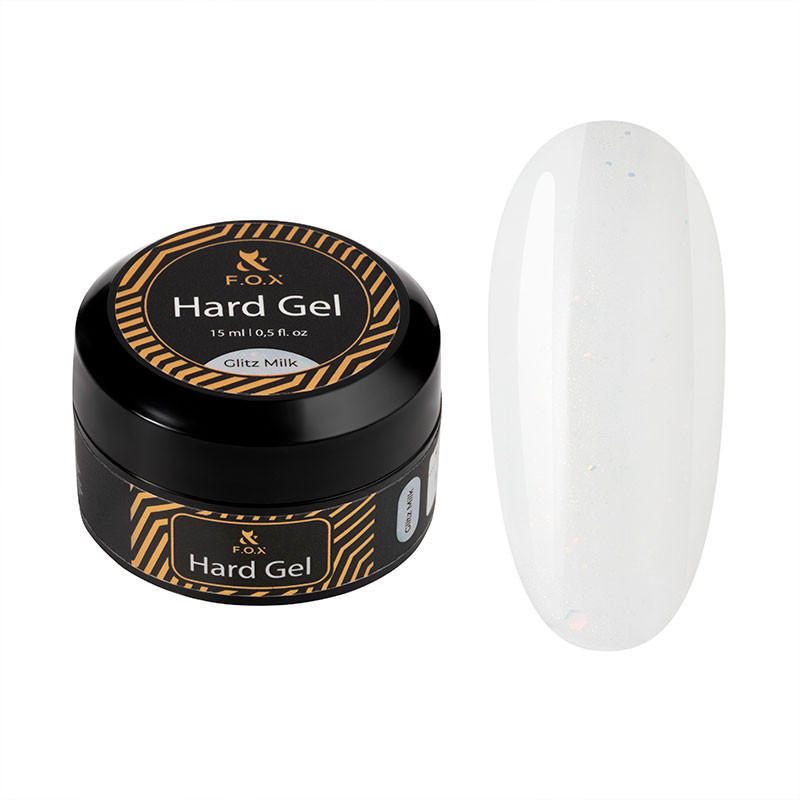 Rakennusgeeli - Hard gel F.O.X - Glitz Milk - 15 ml