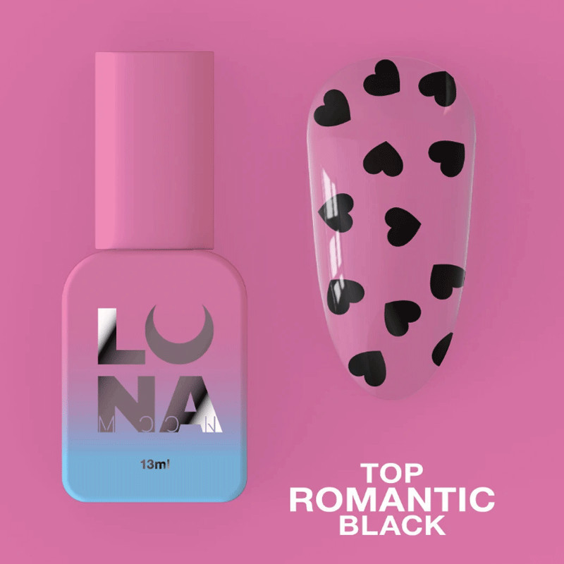 Päällyslakka Lunamoon Top Romantic Black - 13ml