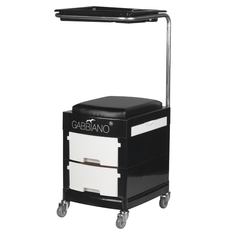 Helper - pedicure stool 16 plus black / white