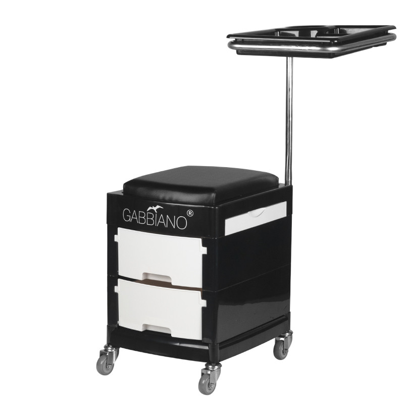 Helper - pedicure stool 16 plus black / white