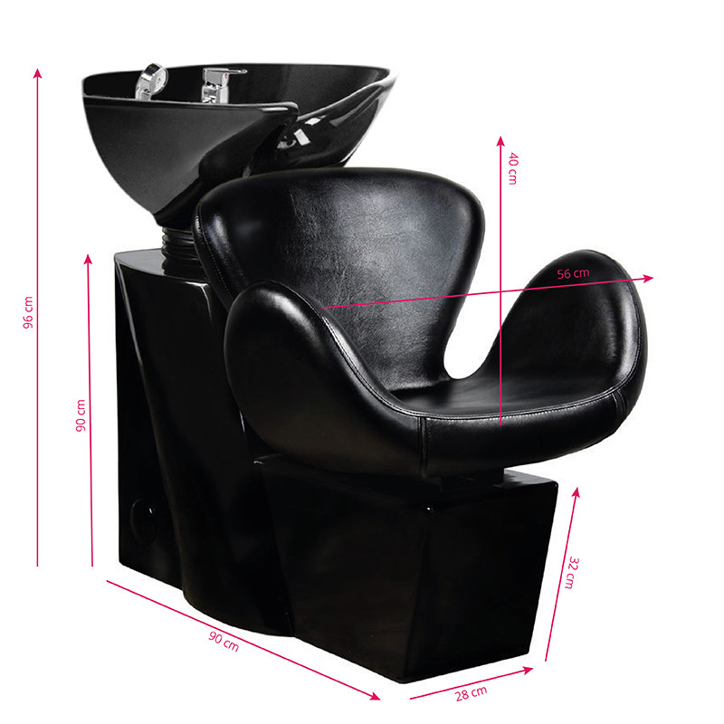 Gabbiano amsterdam hair wash unit black / black bowl