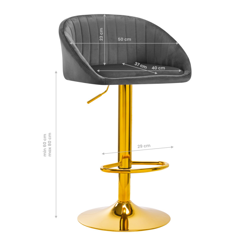 4Rico Bar Hocker QS-B16G velvet gray