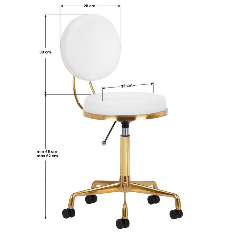 COSMETIC STOOL H5 WHITE GOLD