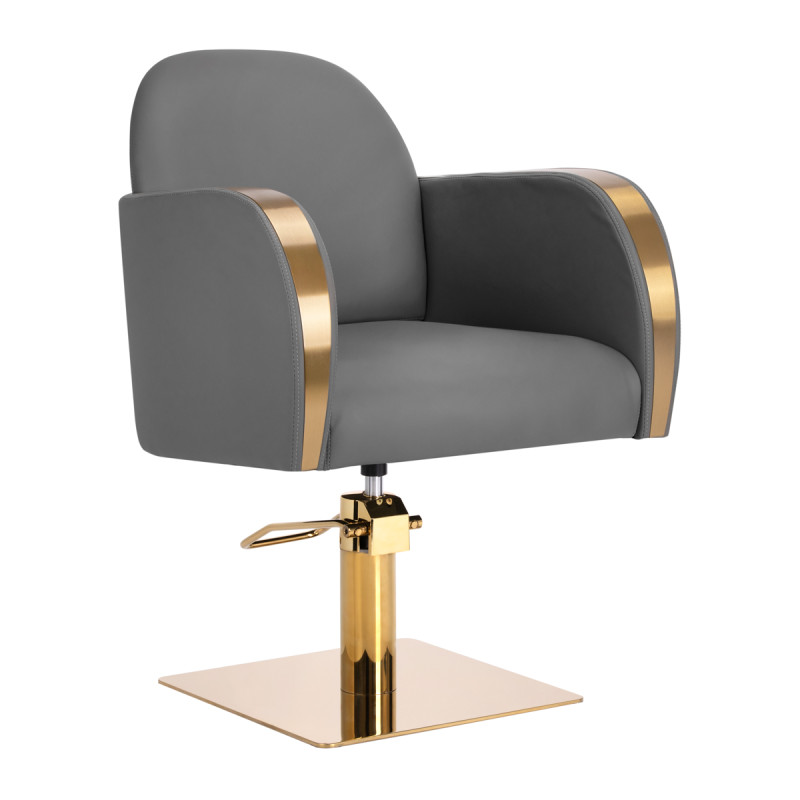 Gabbiano hairdressing chair Malaga gold grey