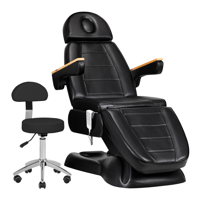 Electric cosmetic chair SILLON Lux 273b + stool 304 black