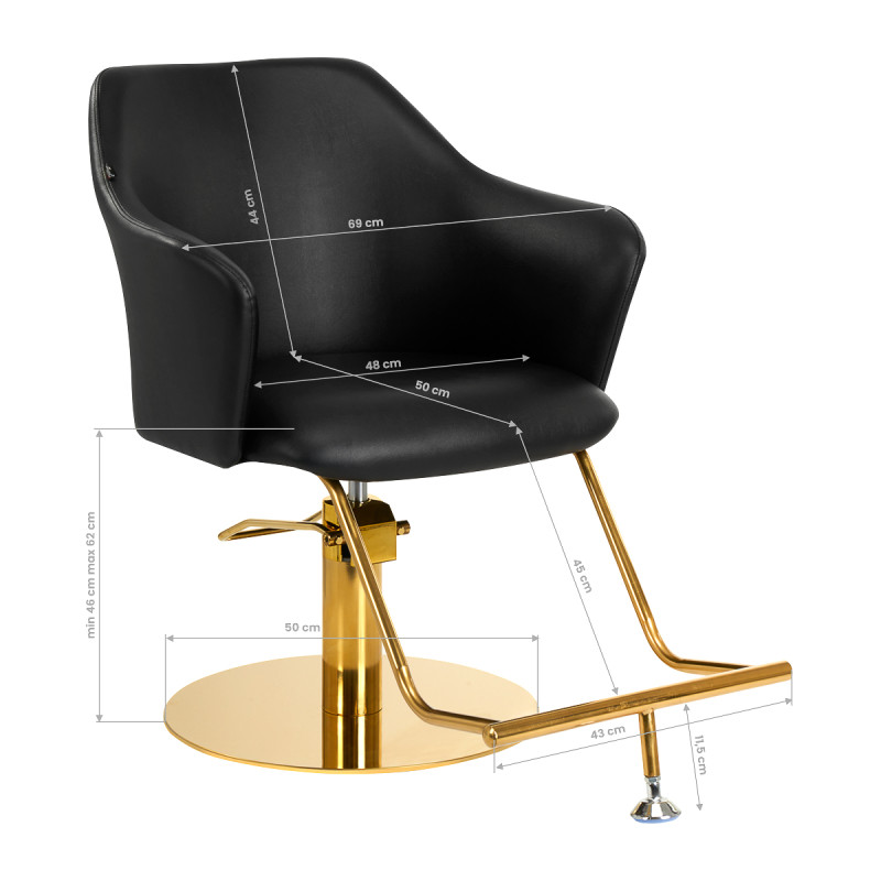 Hairdressing chair Gabbiano Marbella Black