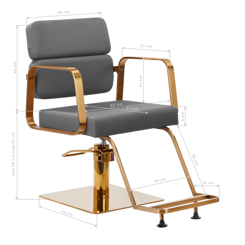 Gabbiano Porto-GM hairdressing chair gray