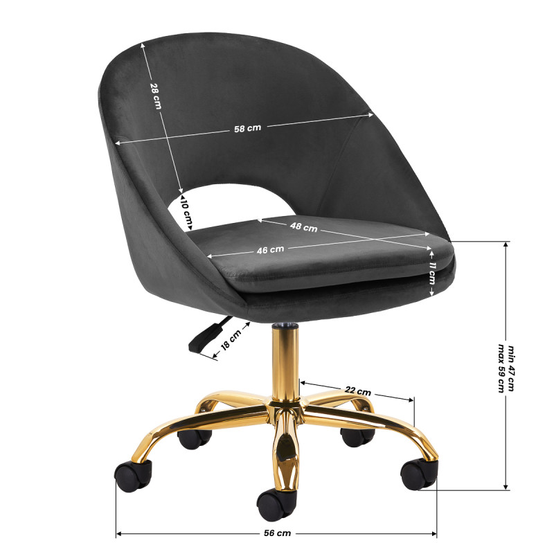 4Rico swivel chair QS-MF18G gray