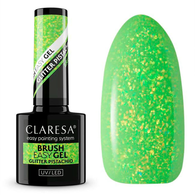 Базовое покрытие  Brush Easy Gel Base Claresa Glitter Pistachio - 5 g