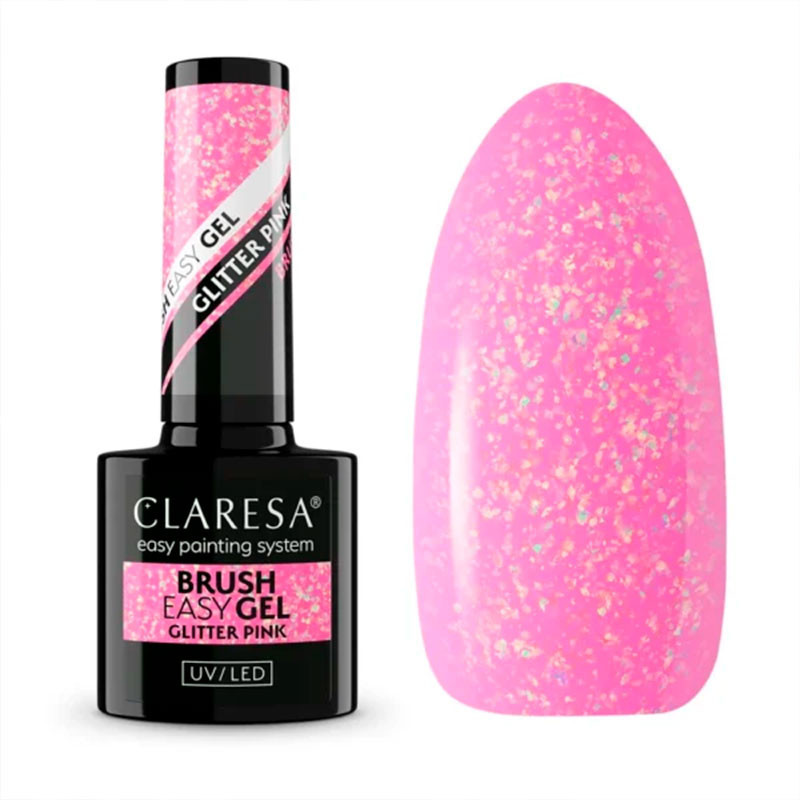 Базовое покрытие  Brush Easy Gel Base Claresa Glitter Pink - 5 g