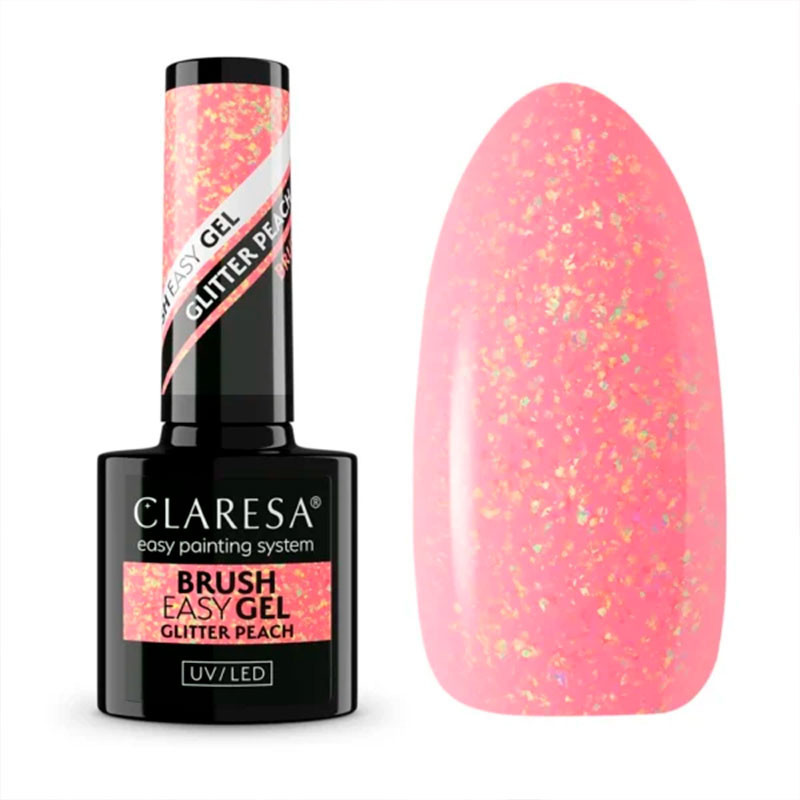 Базовое покрытие  Brush Easy Gel Base Claresa Glitter Peach - 5 g